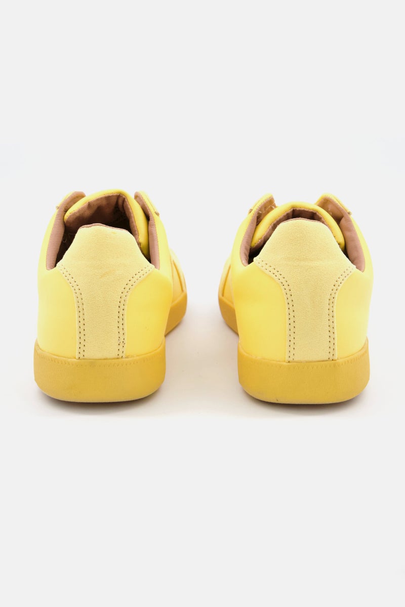 INC Men Harlan Medium Closed Toe Lace Up Casual Shoes, Yellow - Image 4